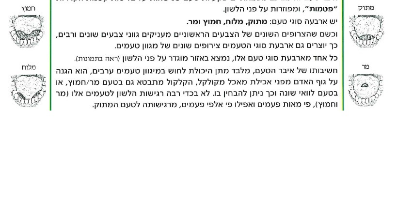 מתוק, מר, חמוץ, מלוח